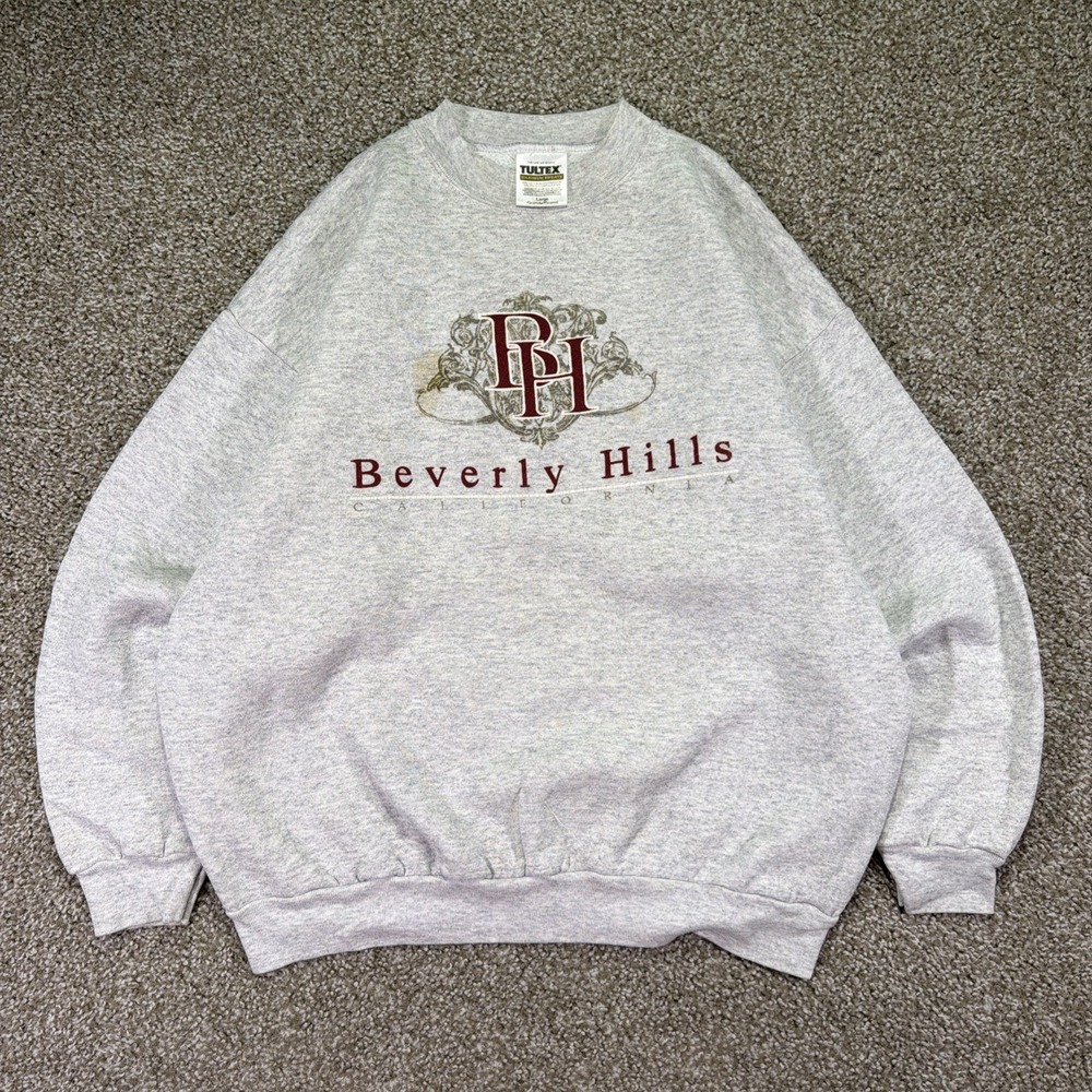 Vintage Beverly Hills California Gray Sweatshirt 90s Tultex Large